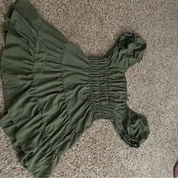 Green Off the Shoulder A Line Dress SIZE XL - Picture 5 of 6